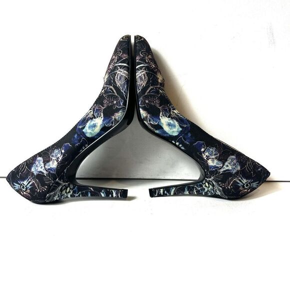 Nine West Women 7M Classic Floral Fabric Pump Stiletto Heels Pointed Toe Slip On - Picture 5 of 12